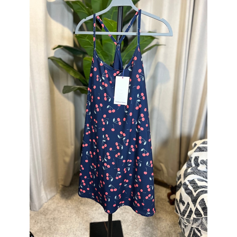Outdoor Voices Exercise Dress XXL Very Cherry Navy Blue Built-In Liner OV114W